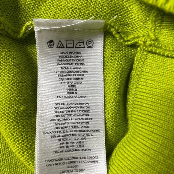 Michael Kors Womens Lime Green Cold Shoulder Autumn Lightweight Sweater Size M - Picture 5 of 10